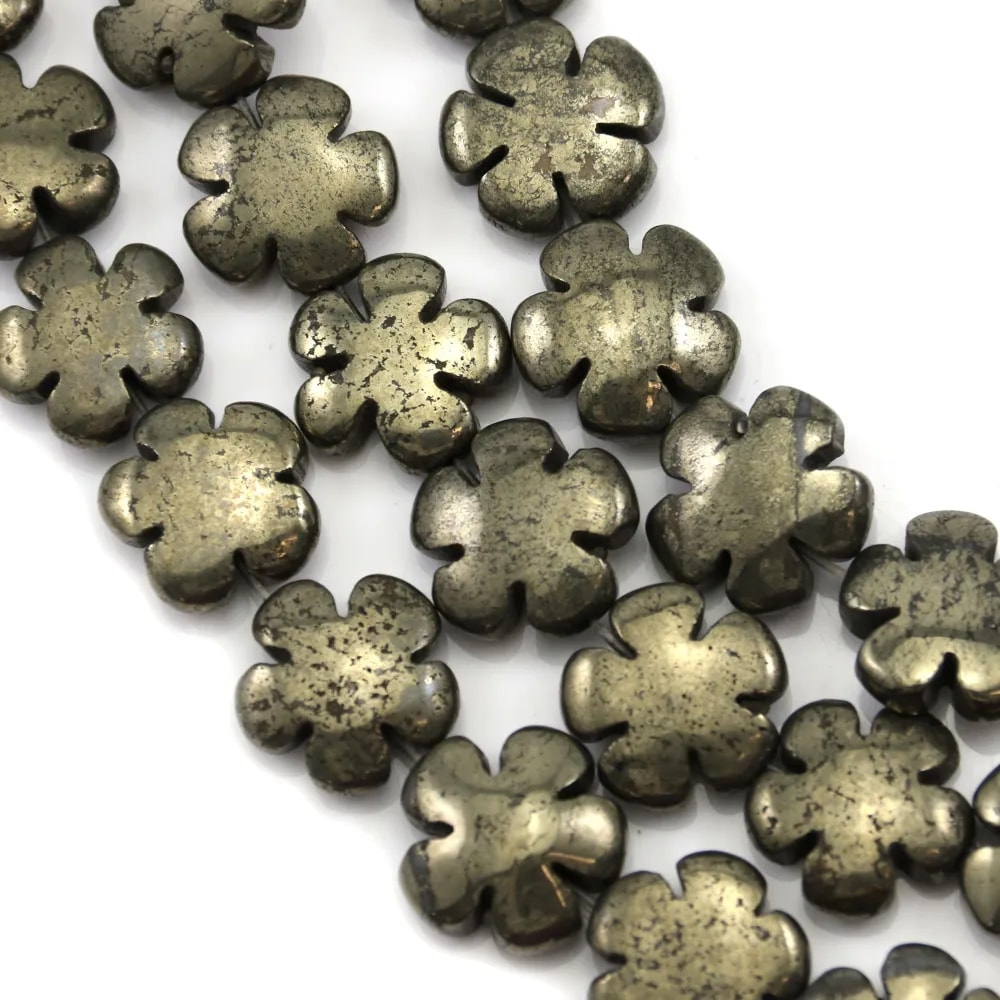 Pyrite Trèfle 12mm x 40cm 