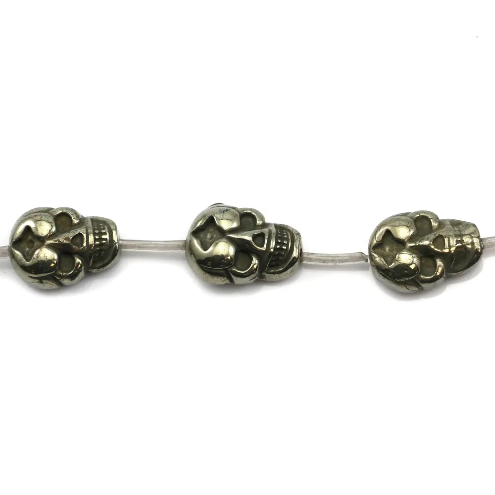 Pyrite tête de mort 13x18mm x 40cm (13pcs)