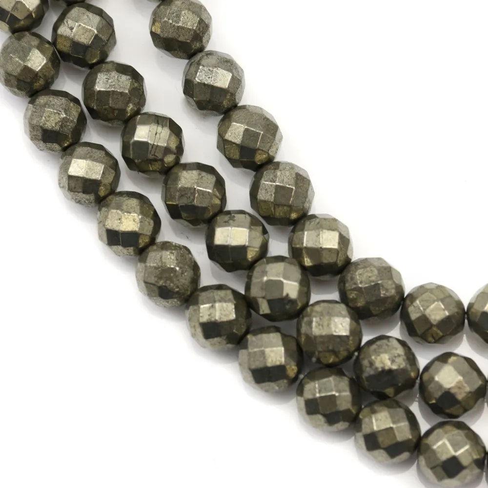 Pyrite Ronde Facette 10mm x 40cm 