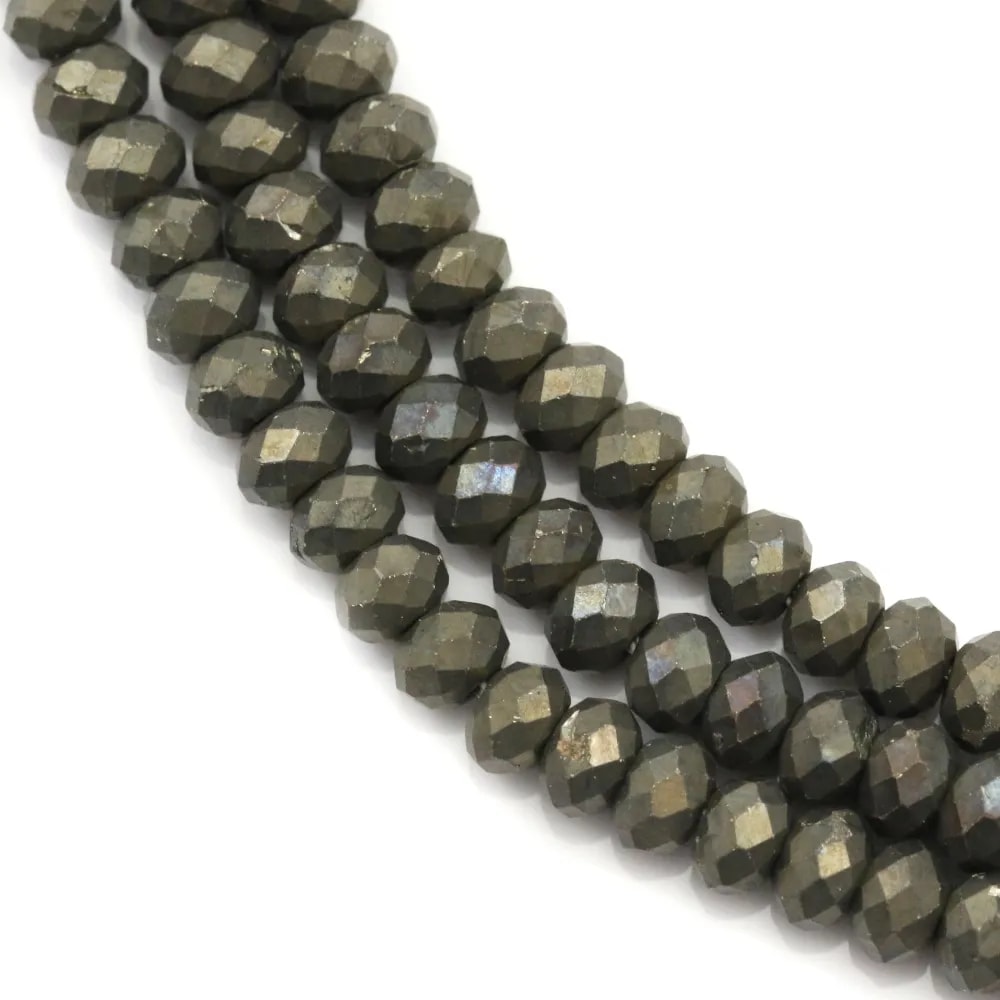 Pyrite rondelle facette 2.5x4mm x 40cm