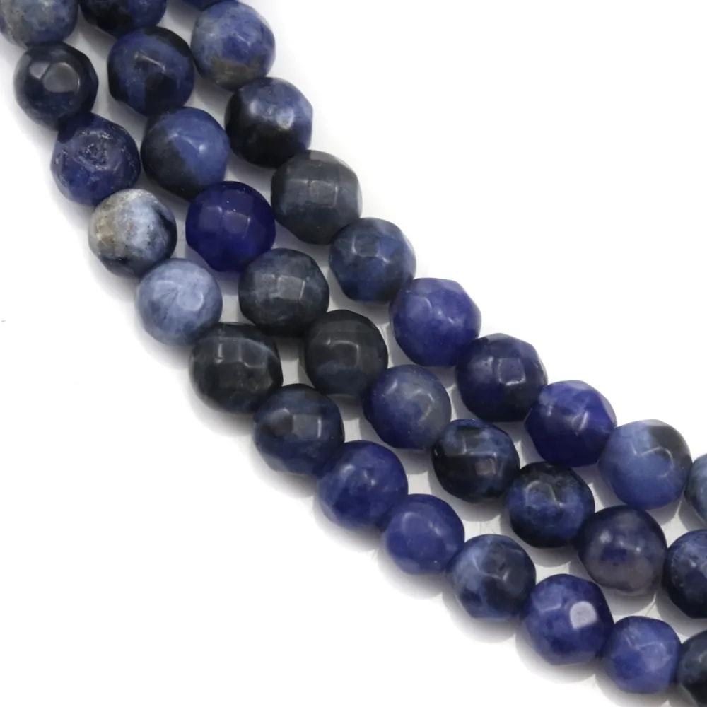 Sodalite ronde facette 4mm x 40cm