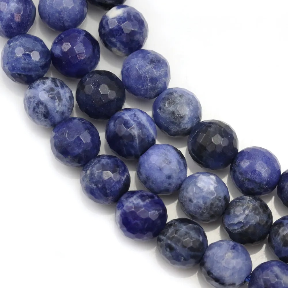 Sodalite ronde facette 8mm x 40cm