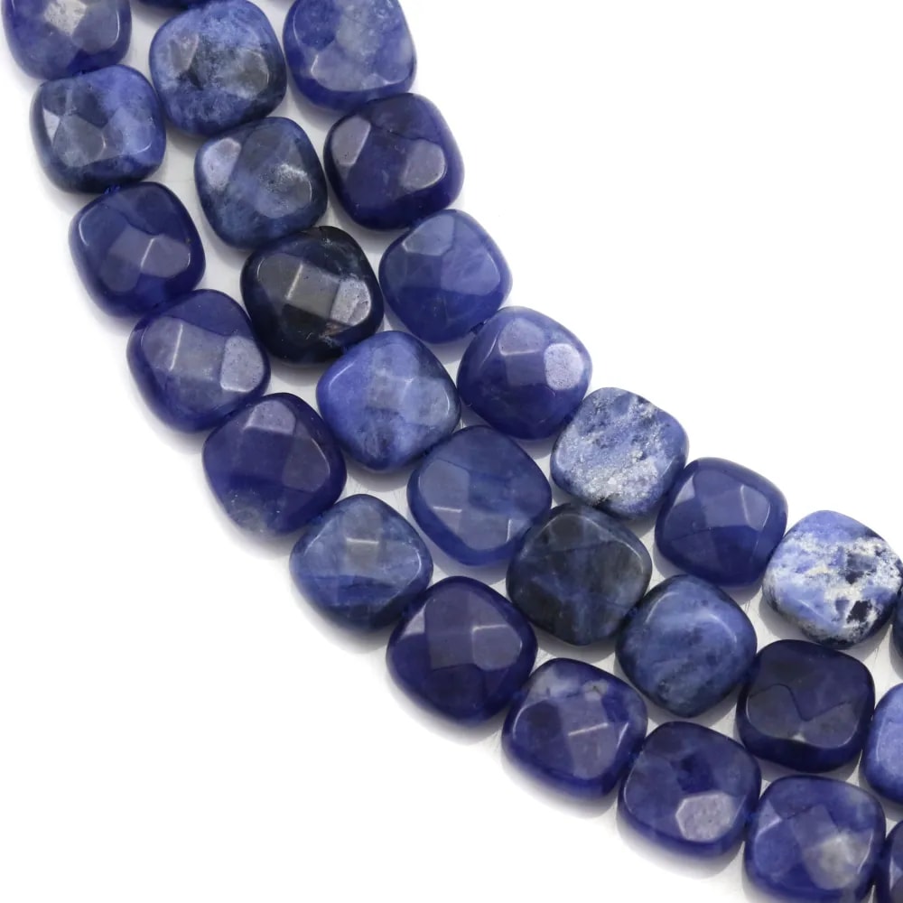 Sodalite carré facette 6mm x 40cm
