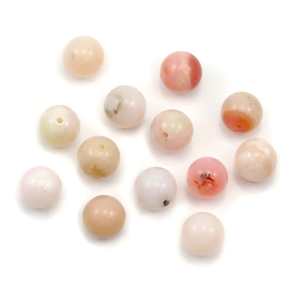 Opale rose rond 8mm x 40cm