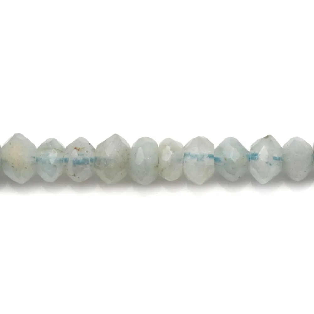Aigue marine rondelle facette 3x5mm x 10pcs