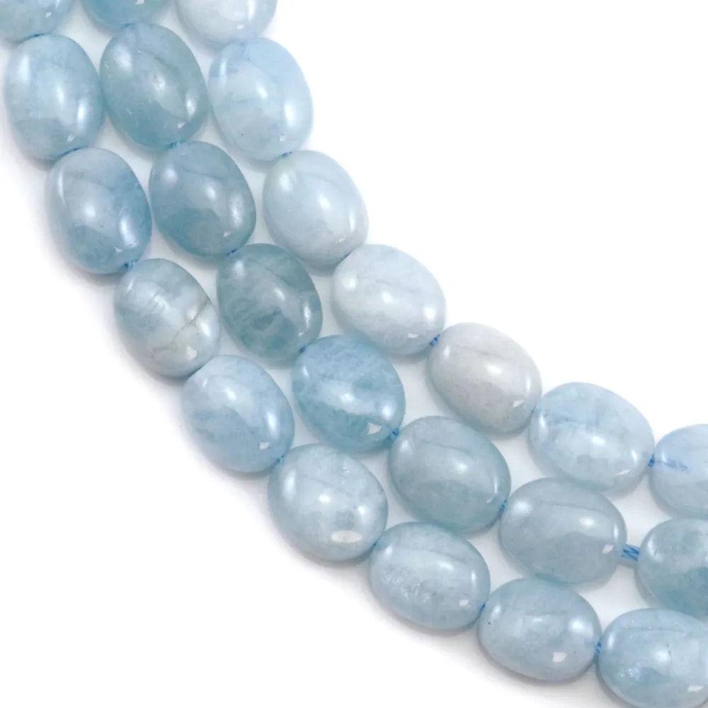 Aquamarine oval 10x14mm x 40cm