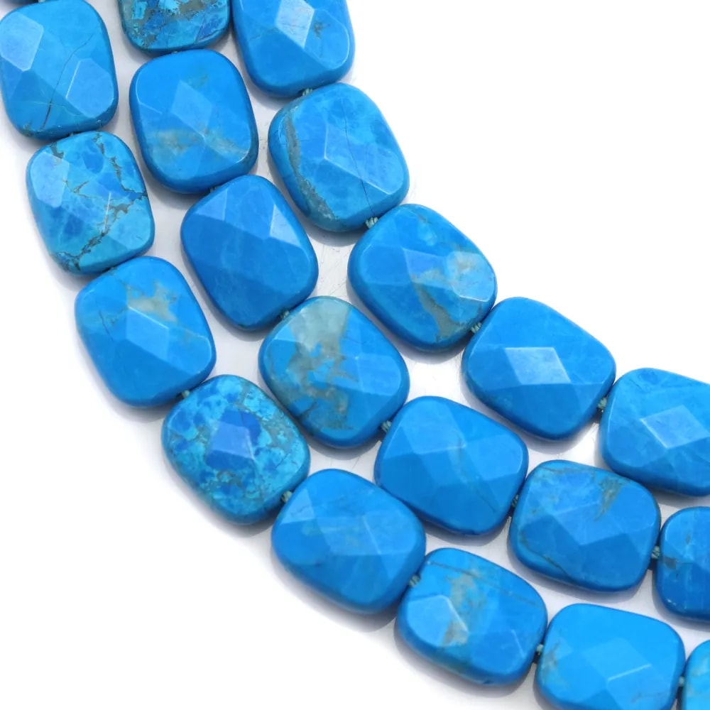 Turquoise Rectangle facette 8x10mm x 40cm