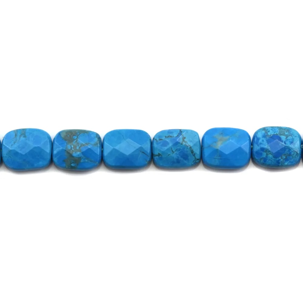 Turquoise reconstitué rectangle facette 8x10mm x 5pcs