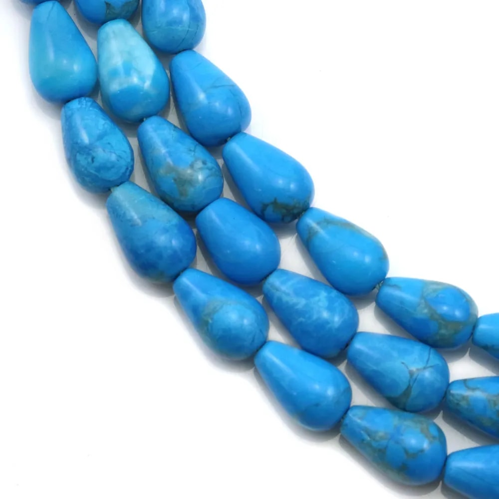 Turquoise reconstitué goutte 5x8mm x 40cm