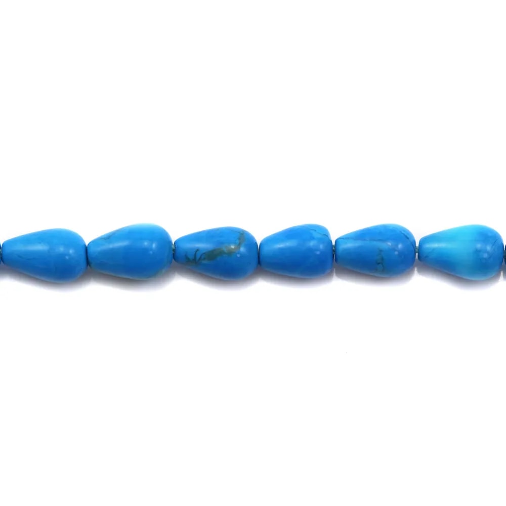 Turquoise reconstitué goutte 5x8mm x 40cm