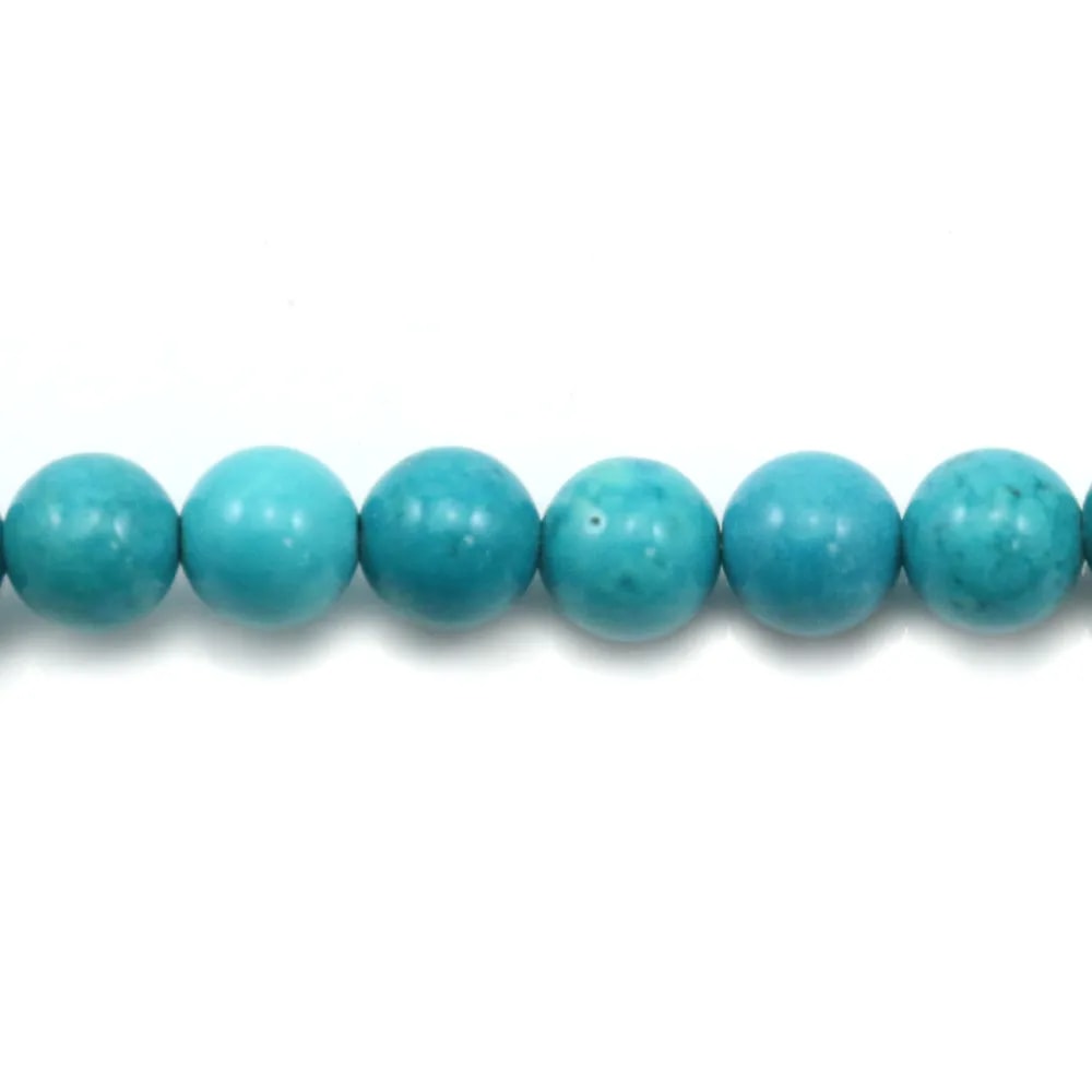 Turquoise green treated round 6mm x 10 pieces
