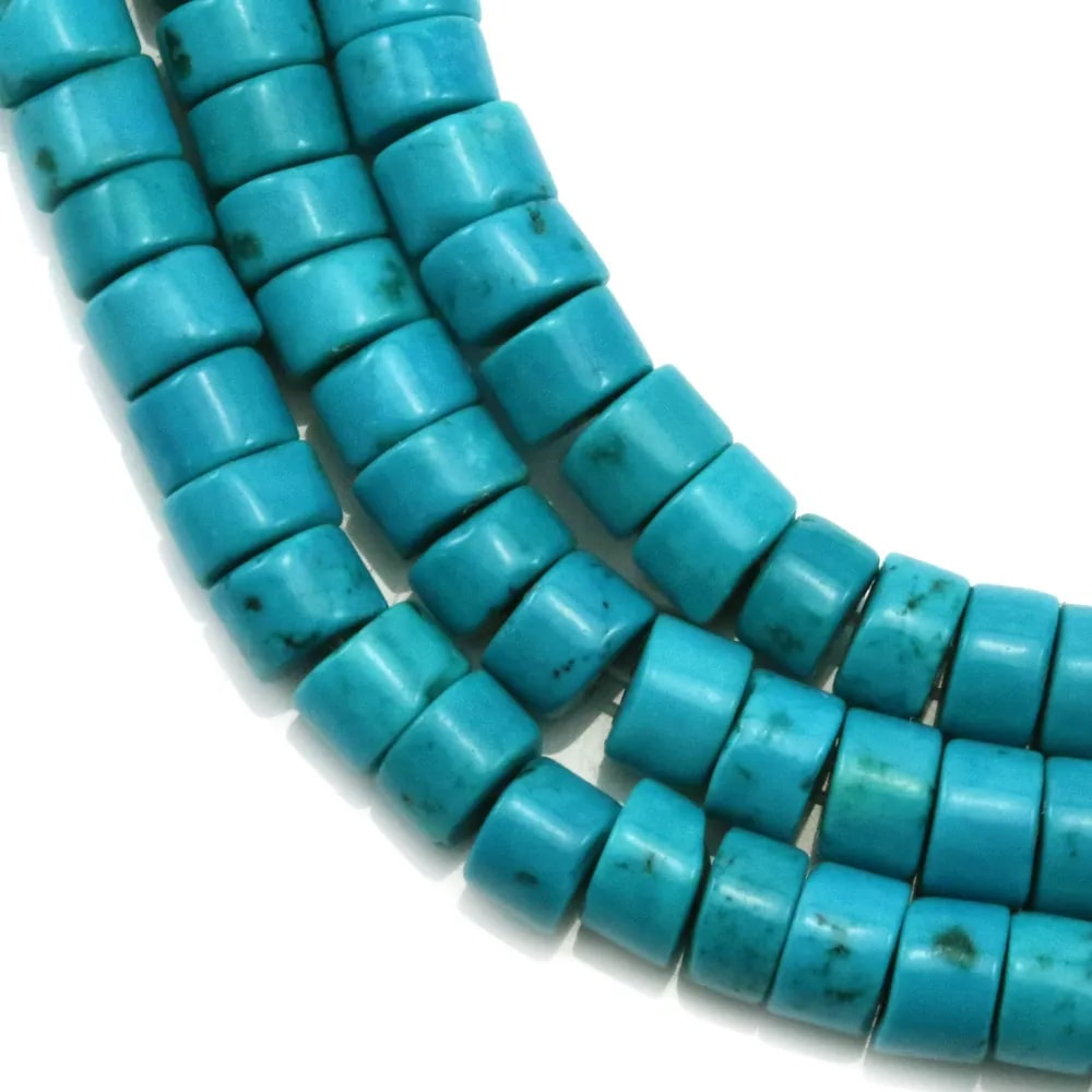 Turquoise reconstitué, en forme de rondelle 3x4mm x 40cm