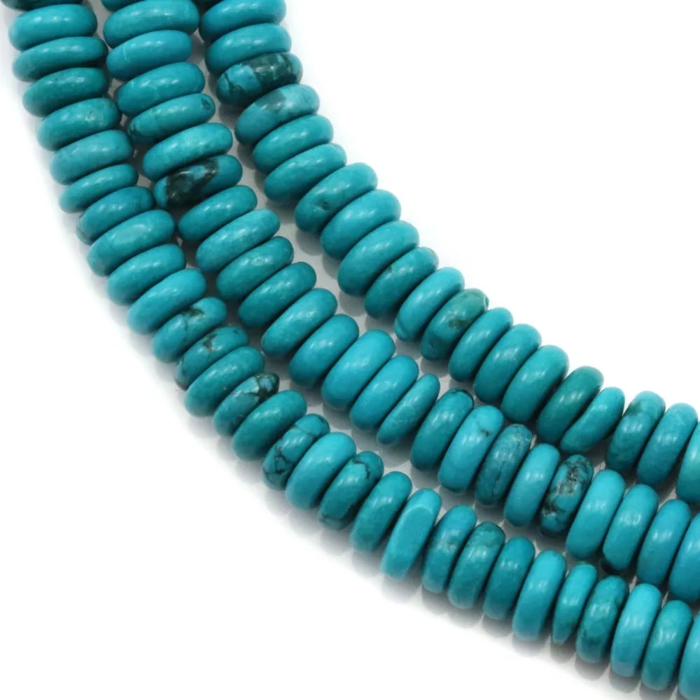 Turquoise reconstituée en forme de rondelle 2x5mm x 40cm