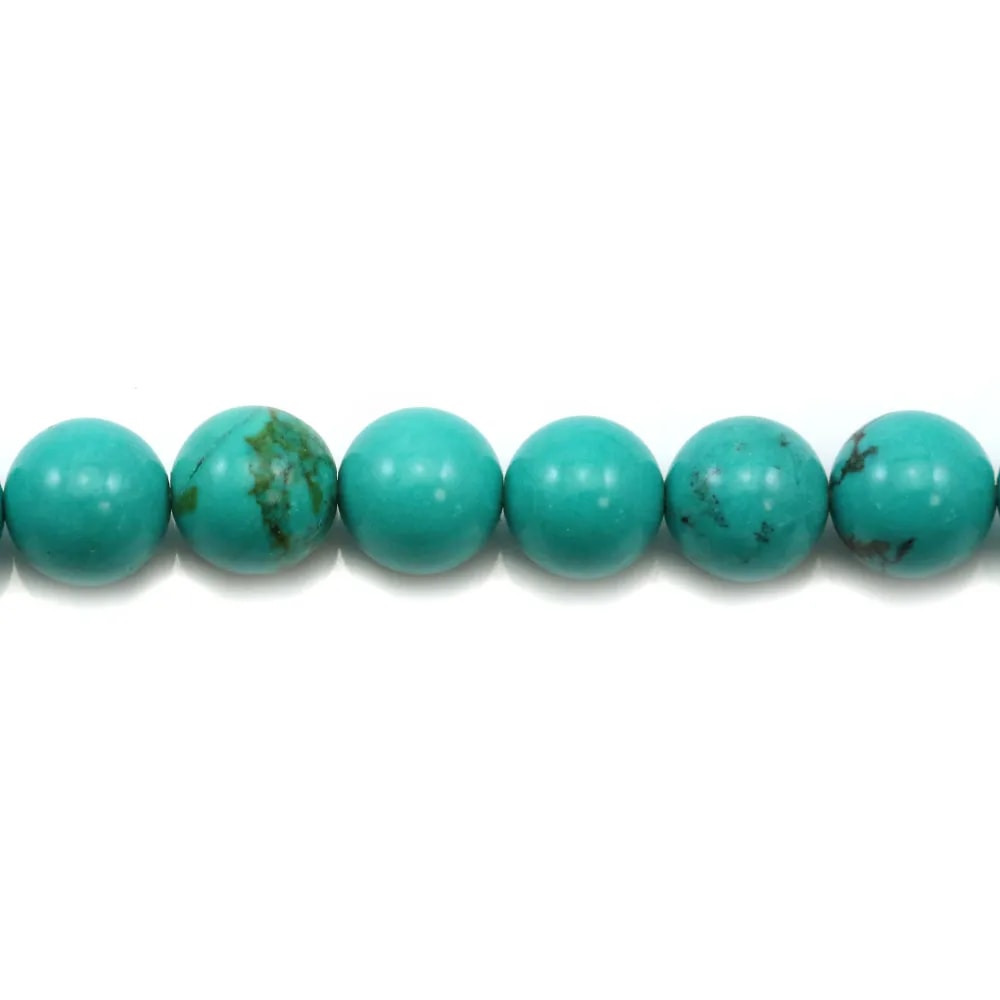 Howlite teinté turquoise ronde 10mm x 6pcs