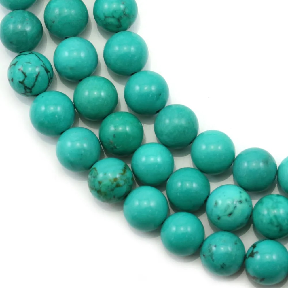 Howlite teinté turquoise ronde 10mm x 40cm