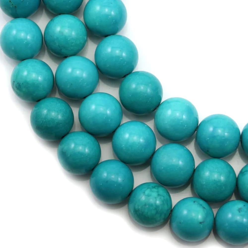 Turquoise traité verte ronde 8mm x 40cm