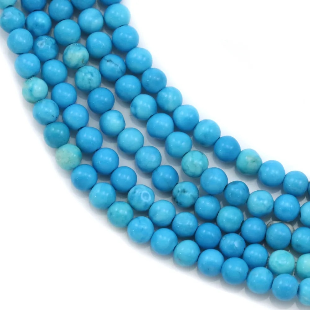 Turquoise  reconstitué  Ronde 3mm x 40cm