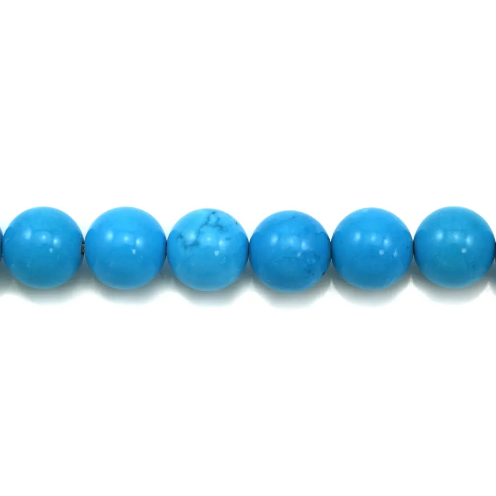 Turquoise  reconstitué  Ronde 12mm x 40cm