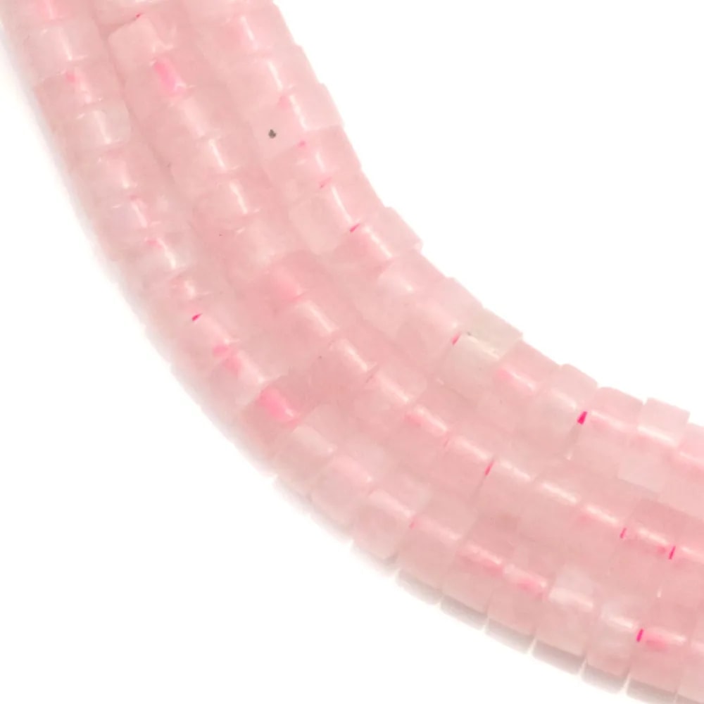 Quartz rose, en forme de rondelle, 2x4.5mm x 39cm