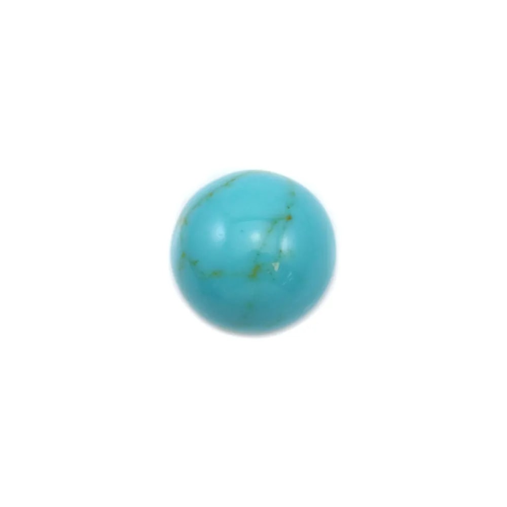Cabochon turquoise reconstituée rond 8mm x 4 pcs