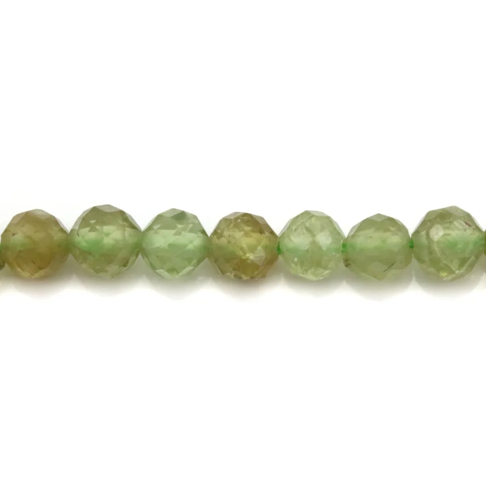 Grenat vert rond facette 5mm x 40cm