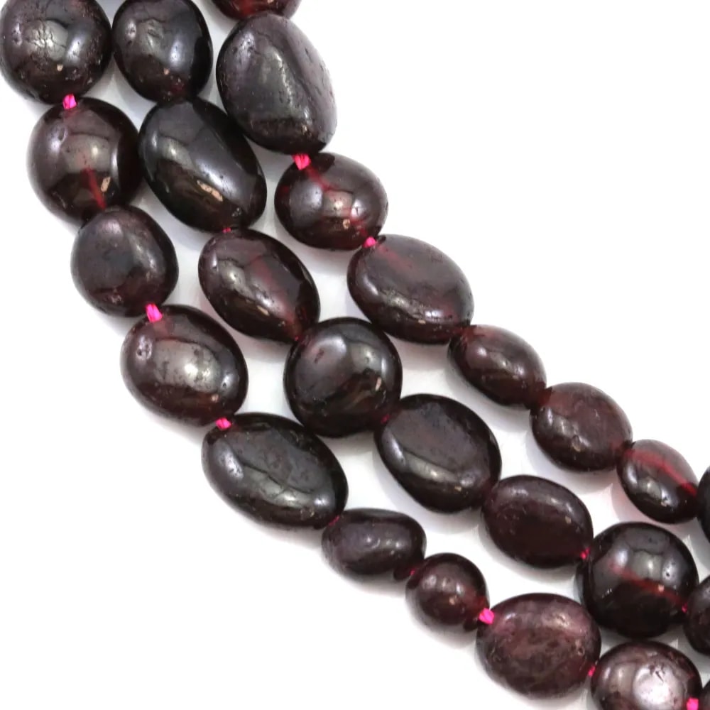 Grenat en forme baroque 4-6mm x 6-7mm x 40cm