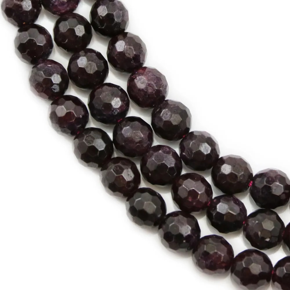 Grenat Rond Facette 6mm x 40cm