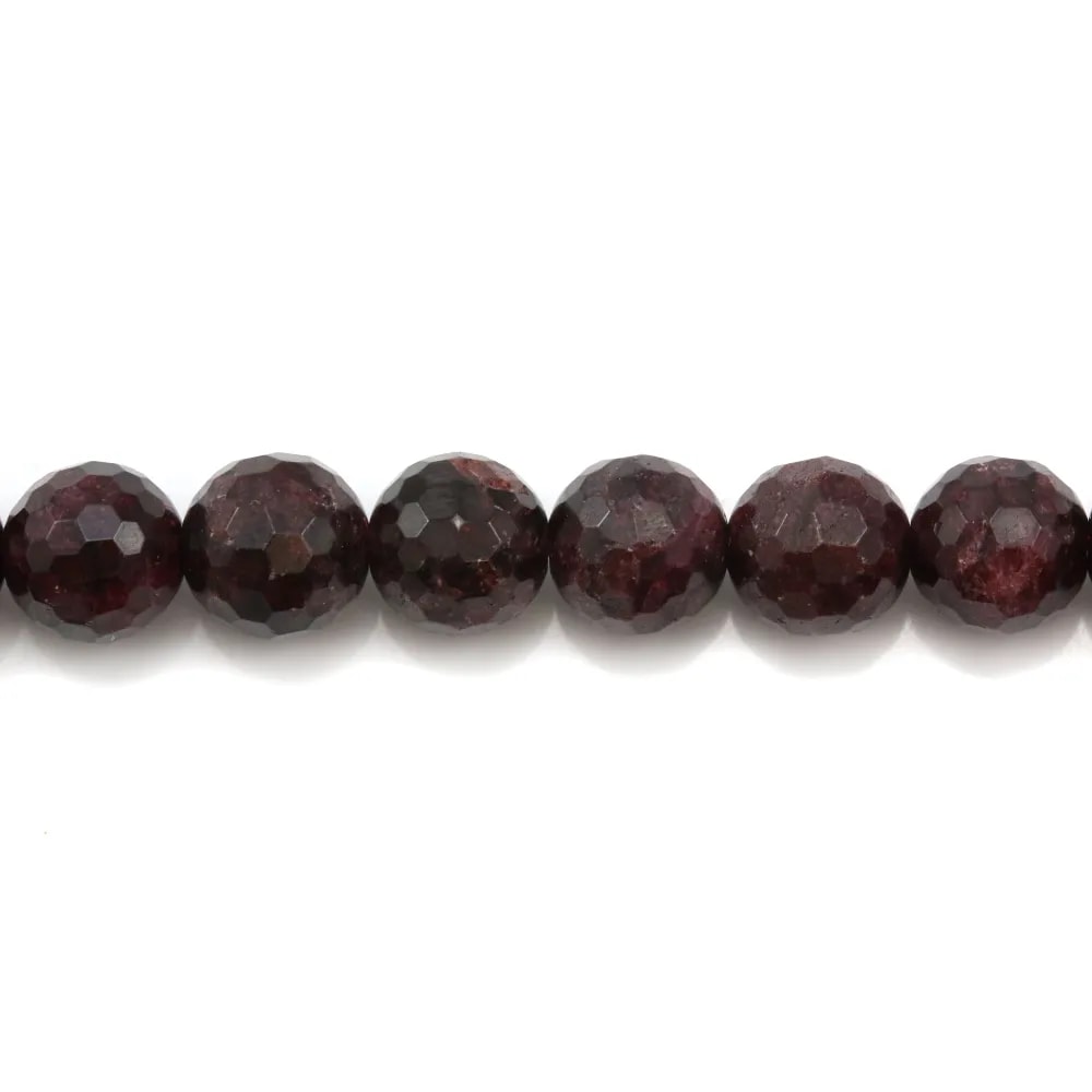 Grenat Rond Facette  4mm x 10pcs