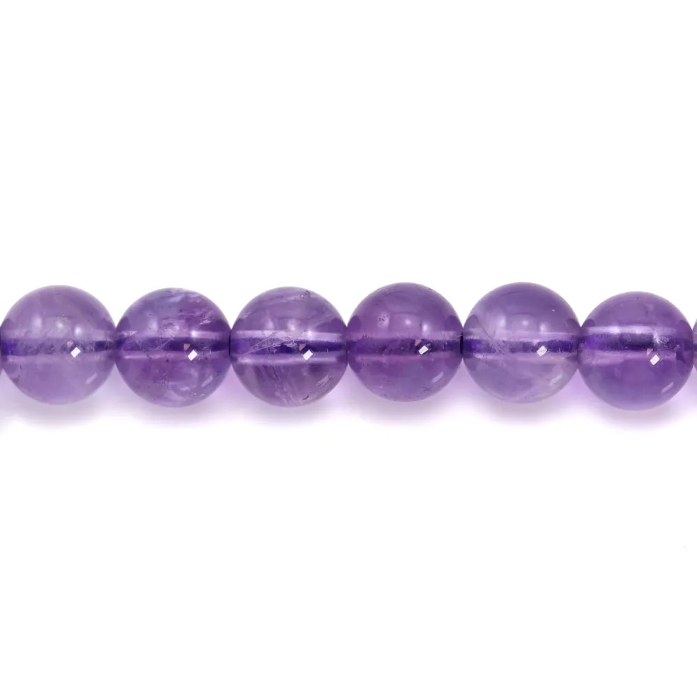 Améthyste claire de forme ronde 6mm x 8 pcs