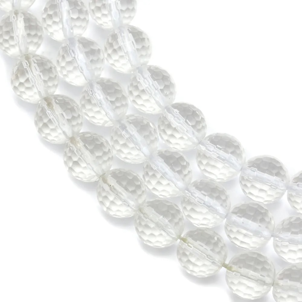 Cristal de roche Ronde Facette 6mm x 40cm