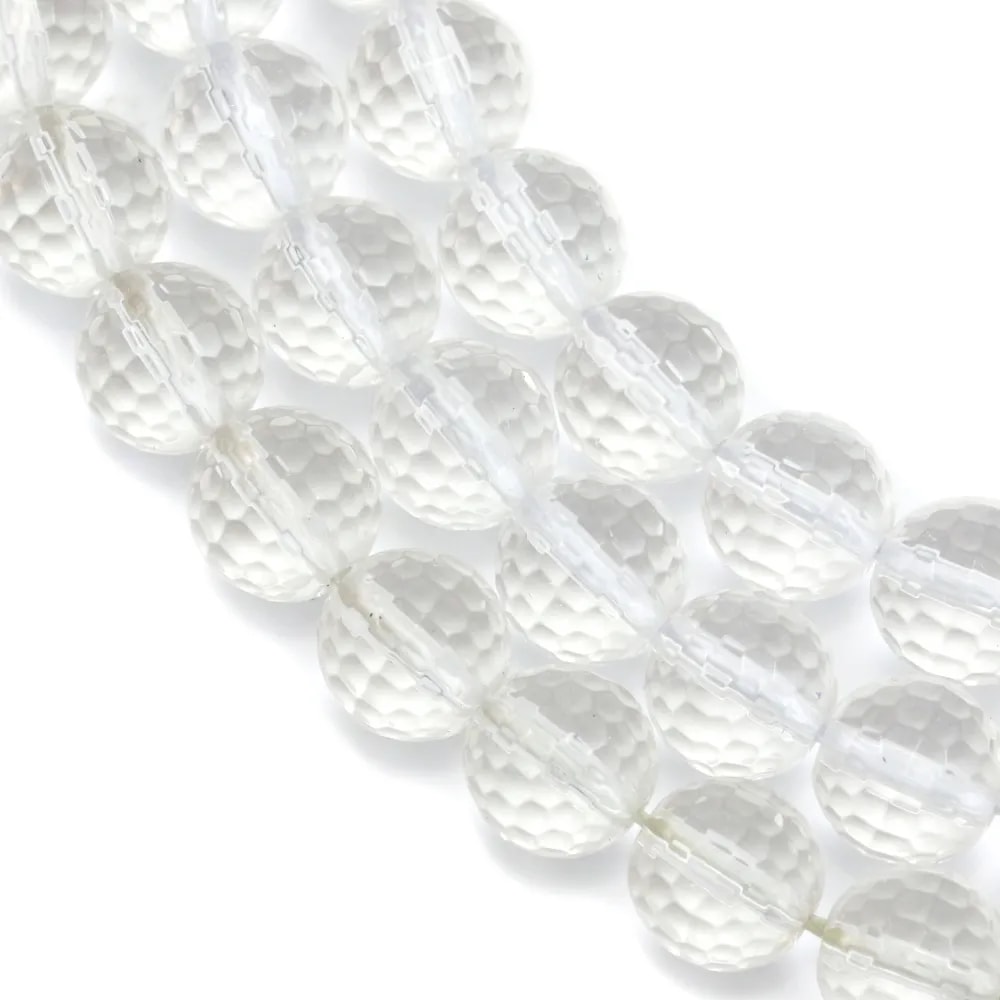 Cristal de roche Ronde Facette 10mm x 40cm