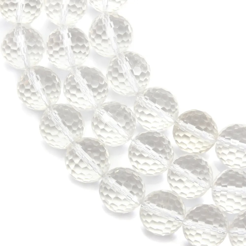 Cristal de roche Ronde Facette 12mm x 40cm