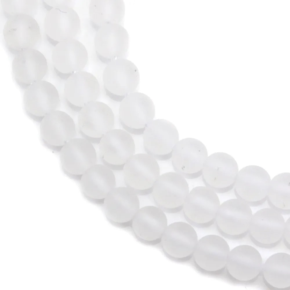 Cristal de roche ronde matte 4mm x 40cm