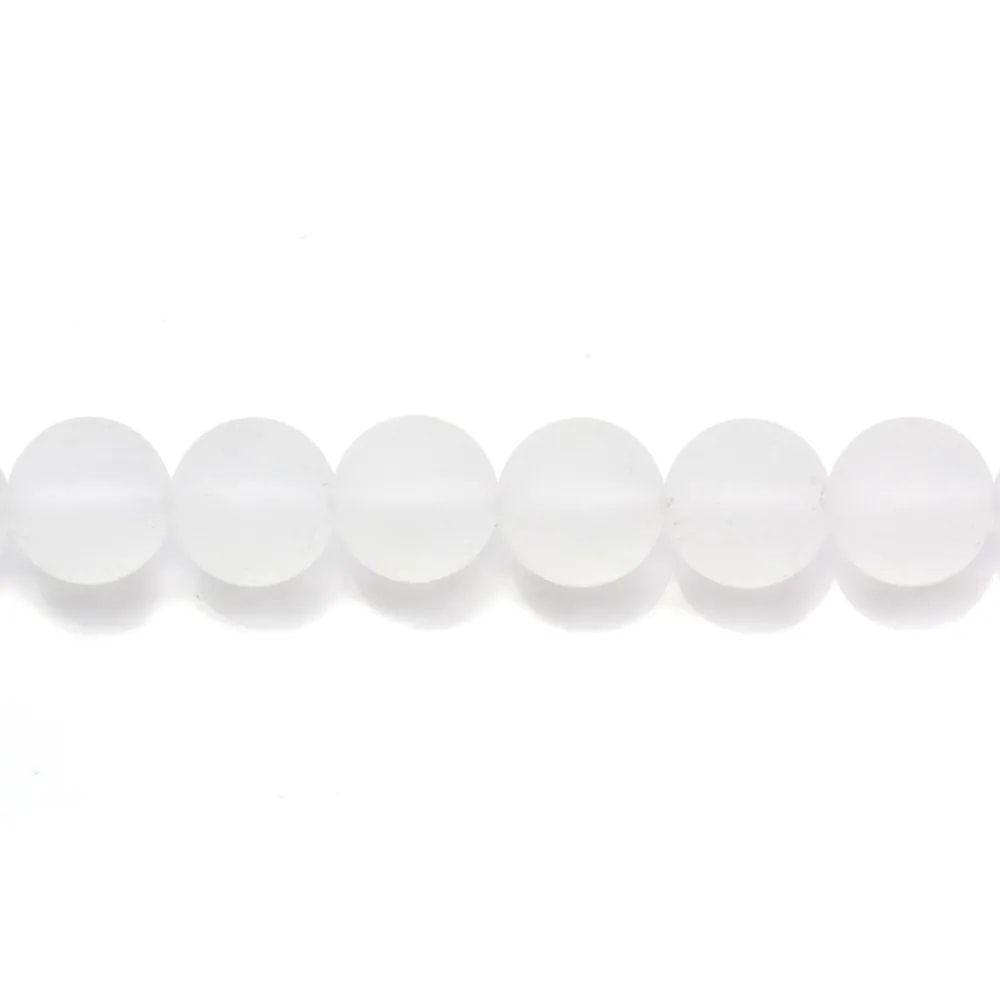 Rock crystal quartz mat round 4mm x 22pcs