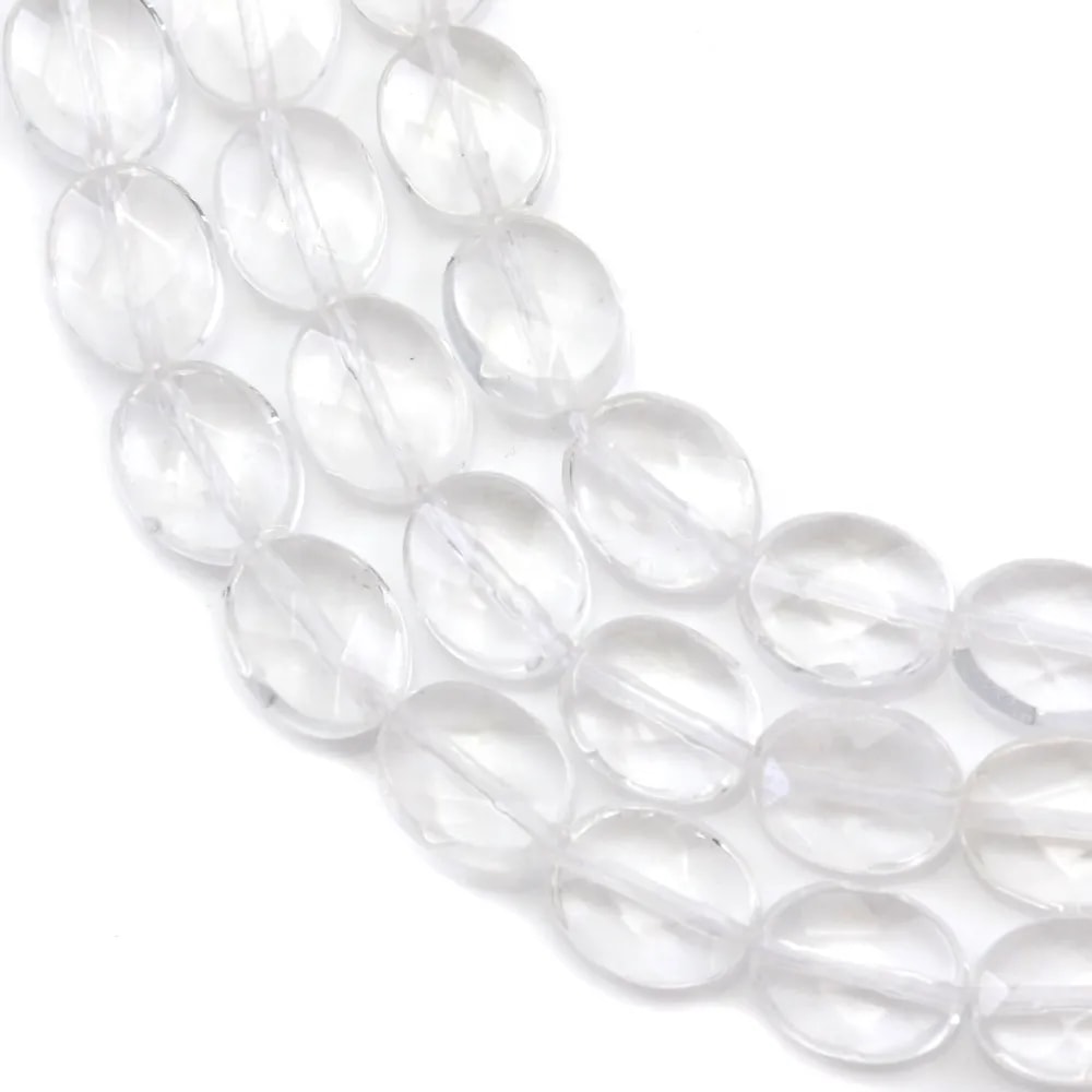 Rock Crystal Quartz Faceted Oval 8x10mm x 40cm