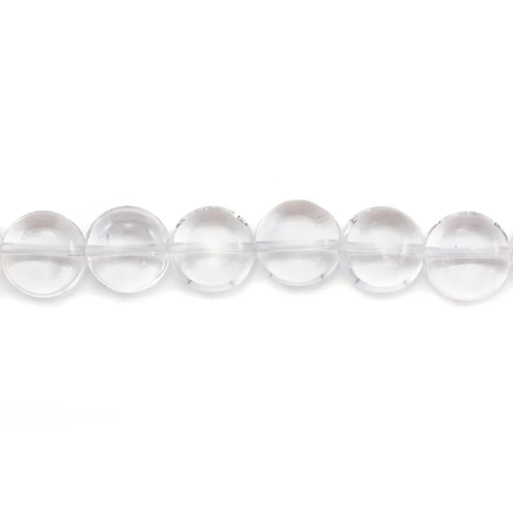 Rock Crystal Quartz Flat Round 10mm x 4 pcs