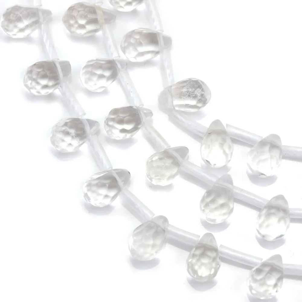 Cristal de roche Goutte Facette 6x9mm x 40cm