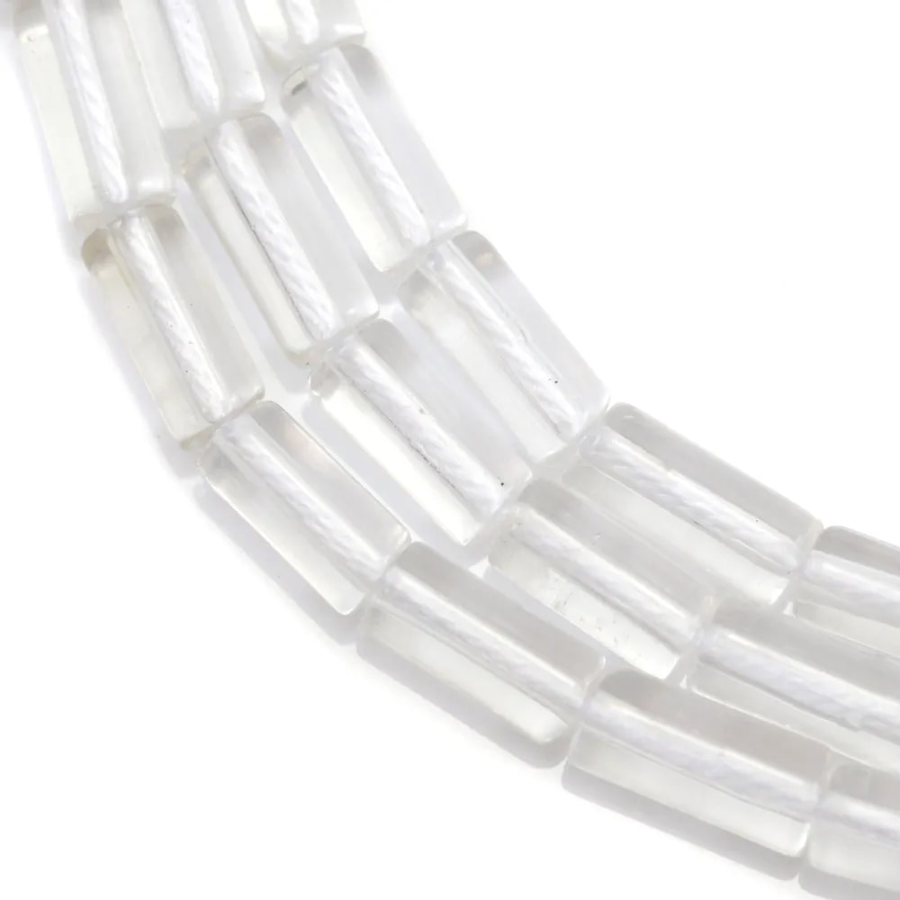 Rock crystal quartz faceted drop 10x30mm x 40cm