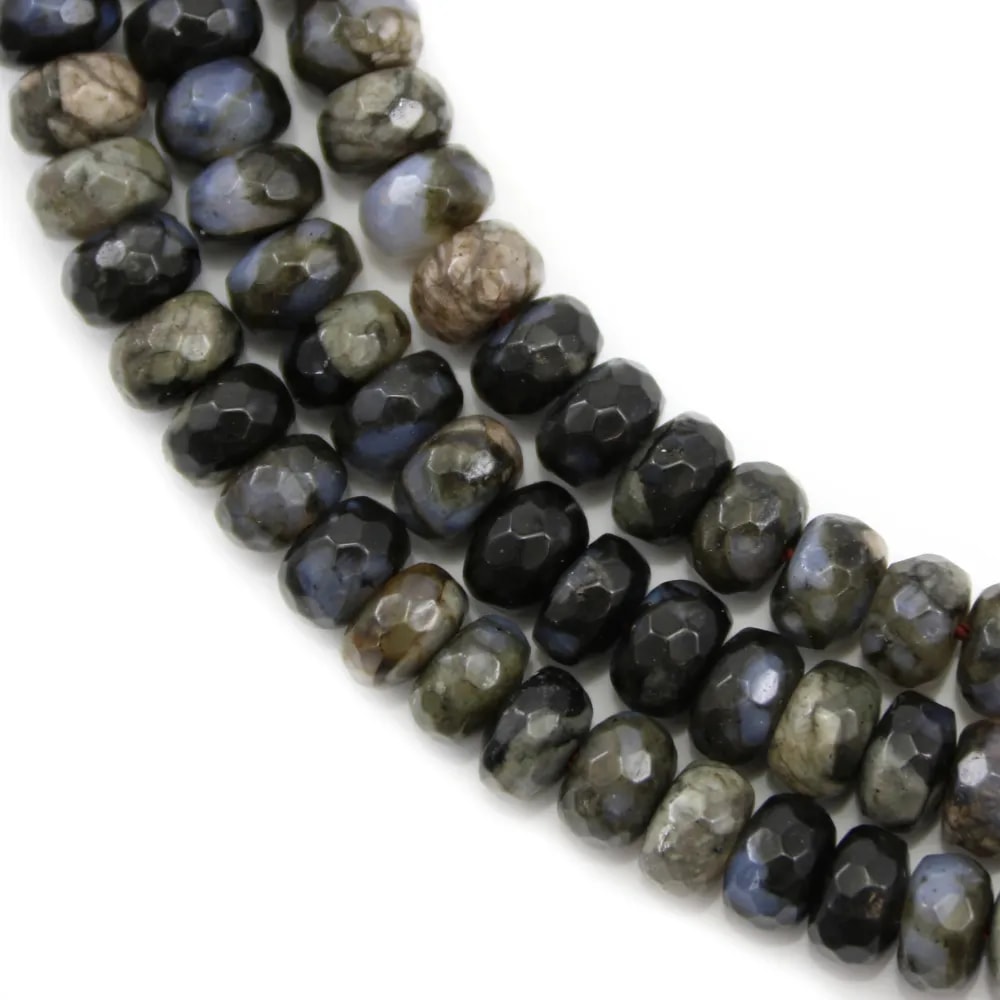 Opal grise rondelle facette 4x6mm x 40cm
