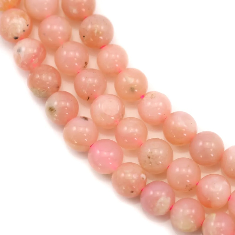 Opale rose pâle rond 4mm x 40cm