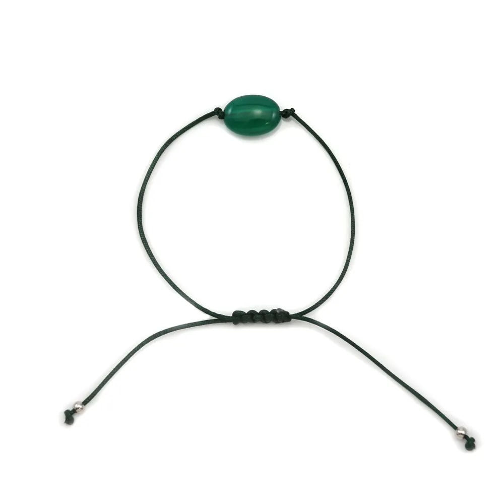 Bracelet cordon Agate verte