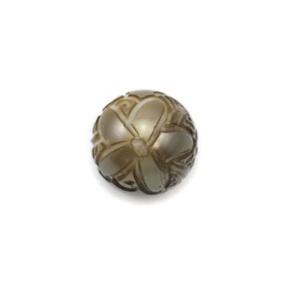 Perla coltivata di Tahiti, rotonda intagliata, 12-13 mm, D x 1 pz