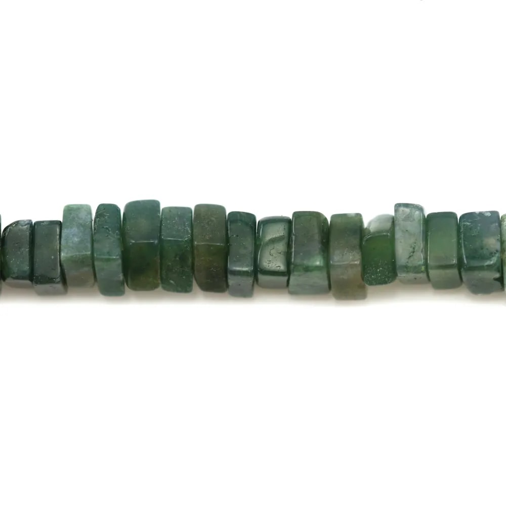 Agate mousse, en forme de rondelle carré, 2.5 * 4.5mm x 40cm