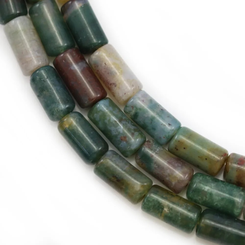 Agate d'Inde,en forme de tube 4x8mm x 40cm