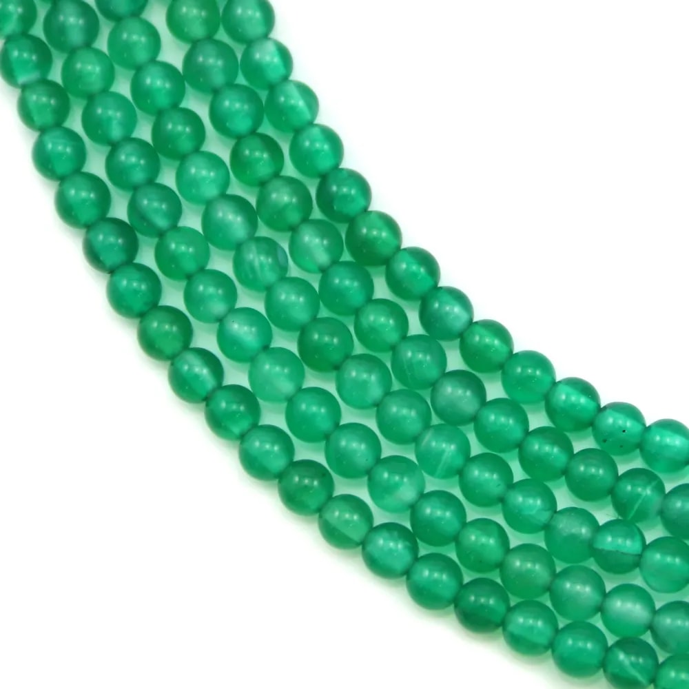 Agate vert ronde 3mm x 40cm