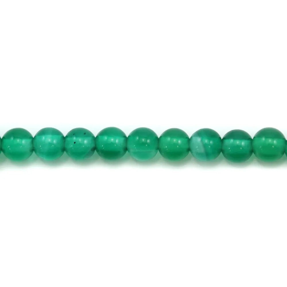 Agate vert ronde 3mm x 40cm