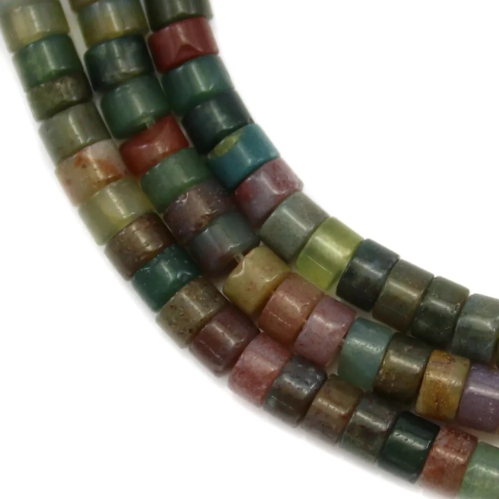 Agate indienne, en forme rondelle 2x4.5mm x 39cm