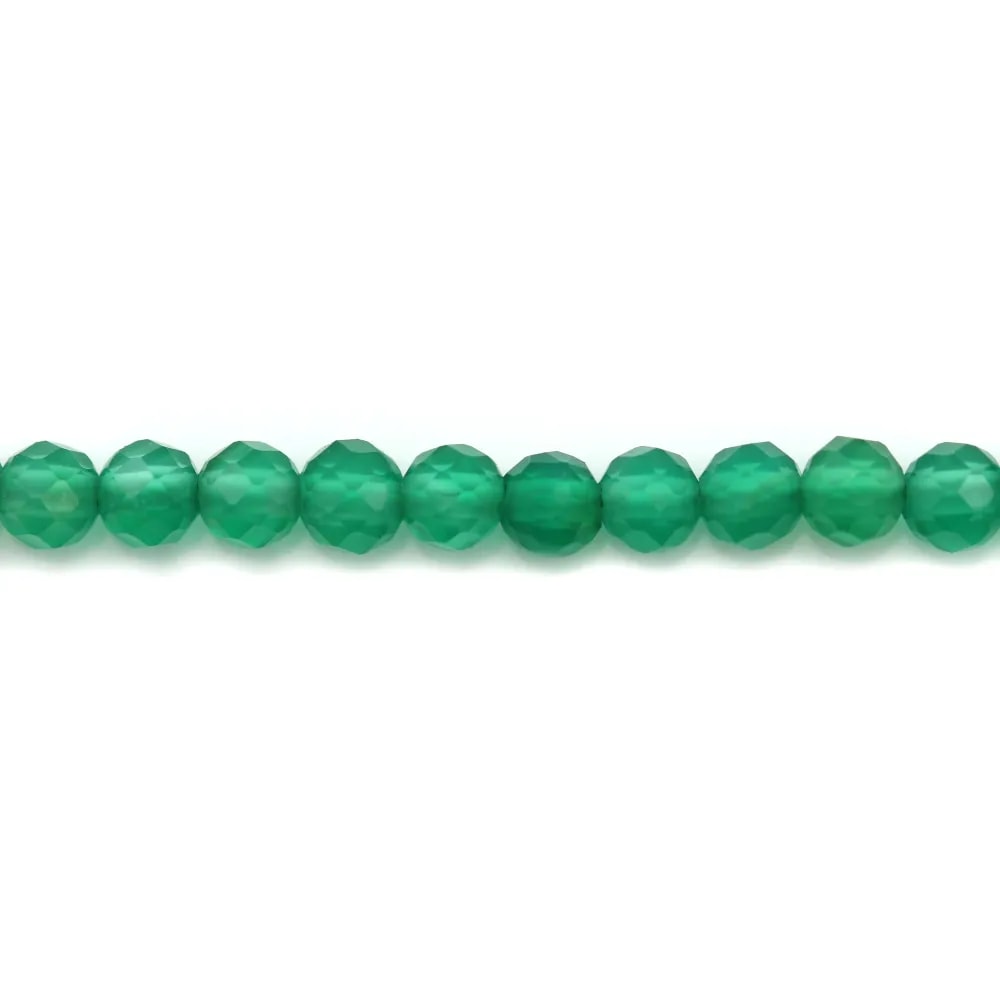 Agate vert rond facette 3mm x 20 st