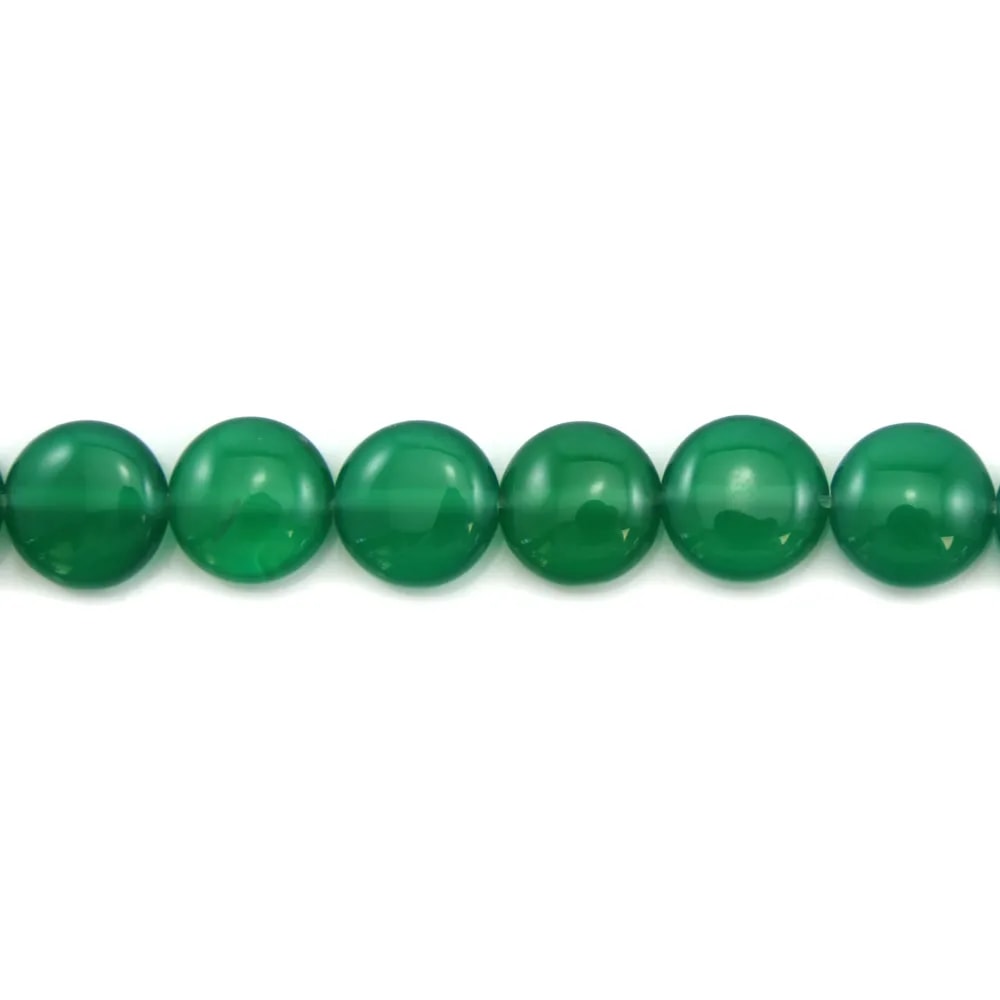 Agate verte goutte plat 6x8mm x 40cm