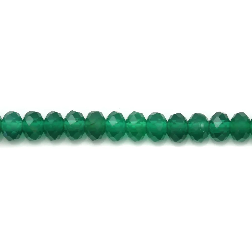 Agate verte rondelle facettée 2.9x4mm x 10pcs